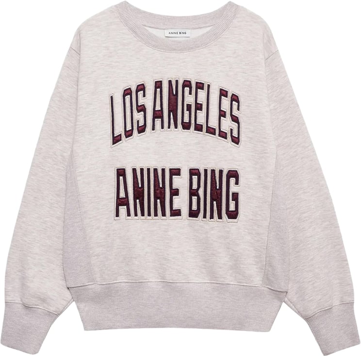 Anine Bing sweater beige logo bordeaux
