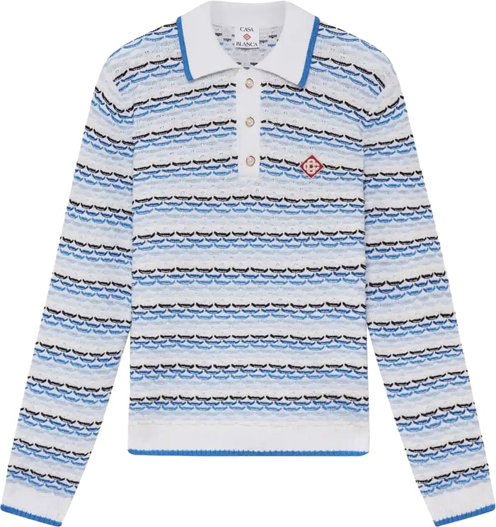 Casablanca polo wit blauw