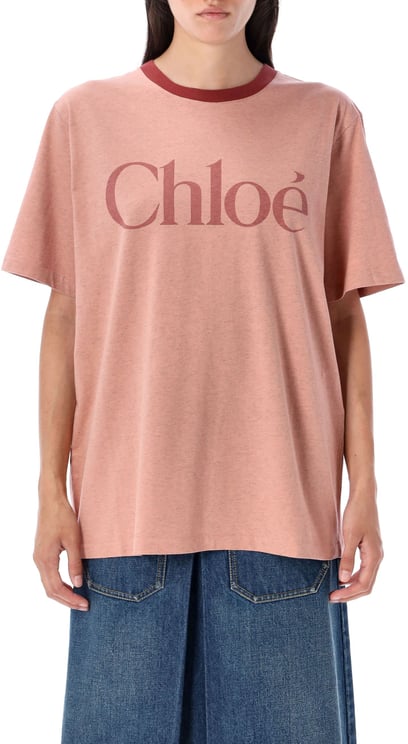 Chloé Over Tee Logo Petal Pink