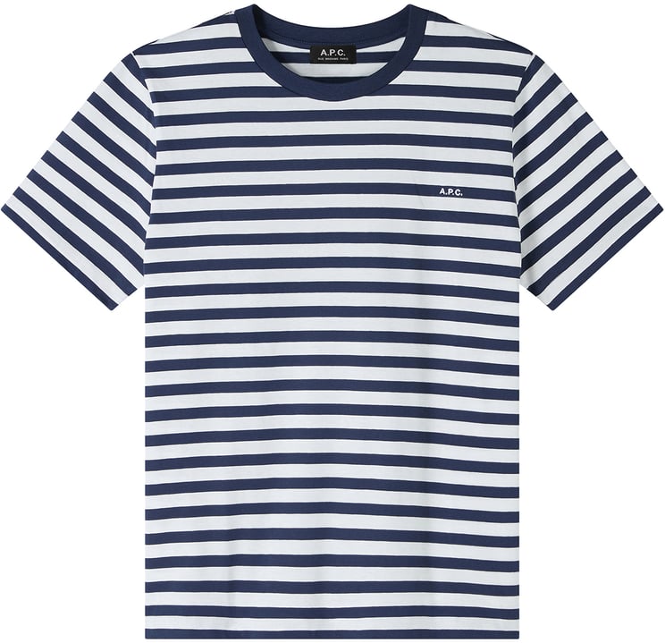 A.P.C. T-shirt Brodé blauw wit