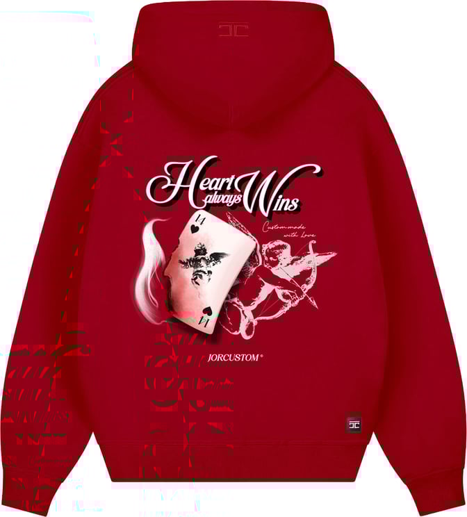 JORCUSTOM HeartAlwaysWins Zipped Hoodie Red
