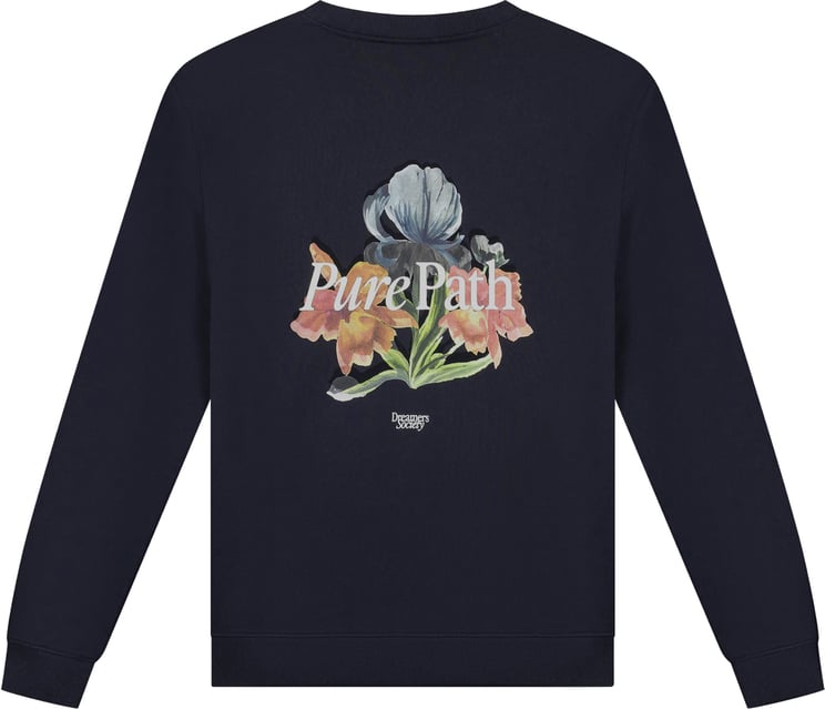 Pure Path Trio of Flowers Sweater navy