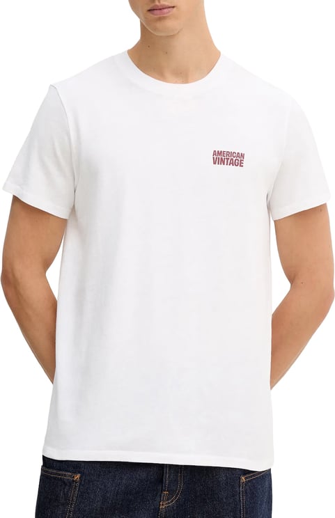 American Vintage t-shirt wit logo bordeaux