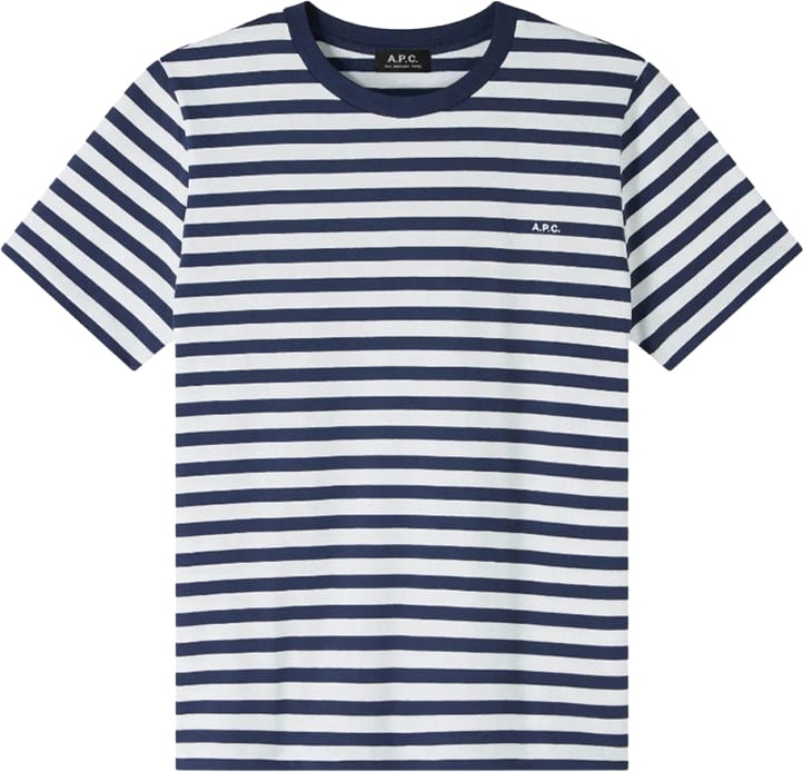 A.P.C. t-shirt streep wit blauw