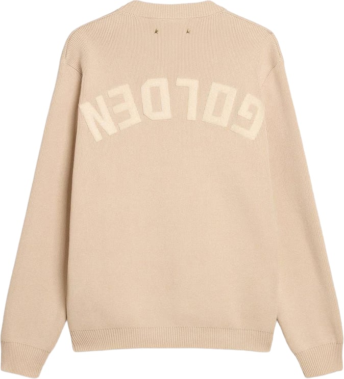 Golden Goose Pull taupe logo rug