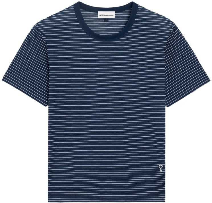 AMI Paris T-Shirts And Polos Bleu/White