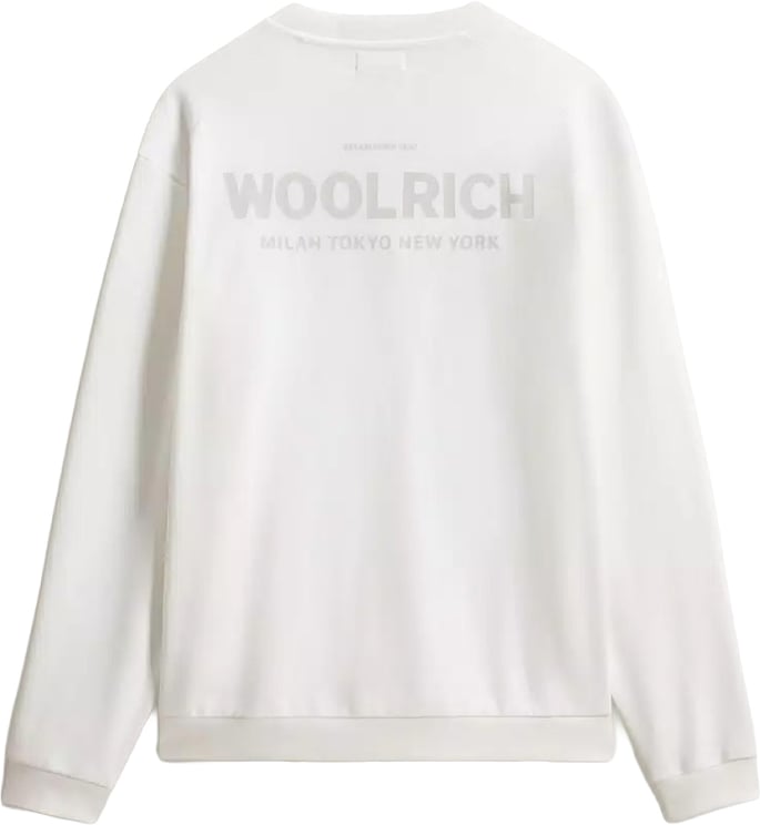 Woolrich Macro Logo Crewneck Arctic White