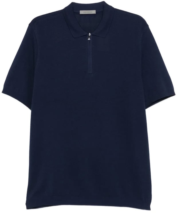 Corneliani polo rits blauw