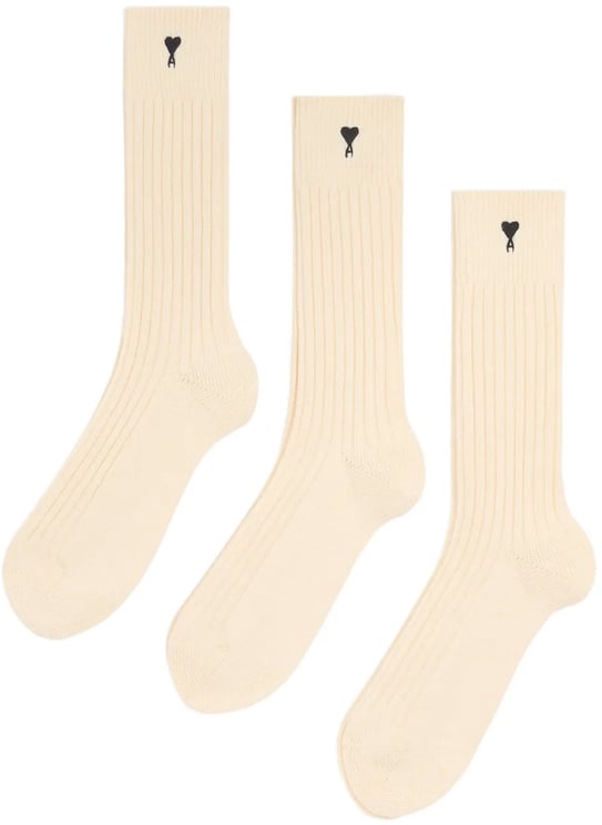 AMI Paris sokken wit 3 pack