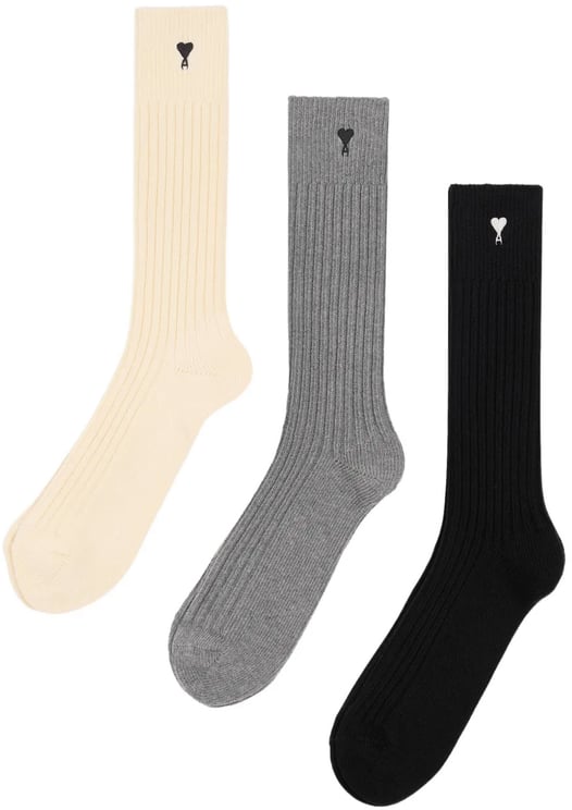 AMI Paris sokken wit zwart grijs