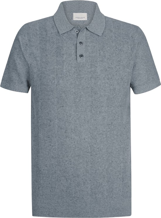 Profuomo Blauwe katoen linnen polo