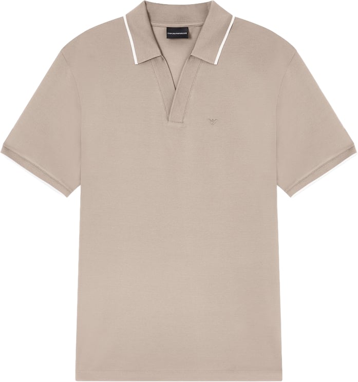 Emporio Armani V-neck Piqué Vintage Khaki
