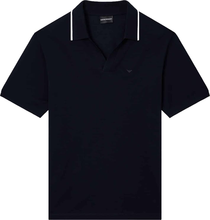 Emporio Armani V-neck Piqué Blue Navy
