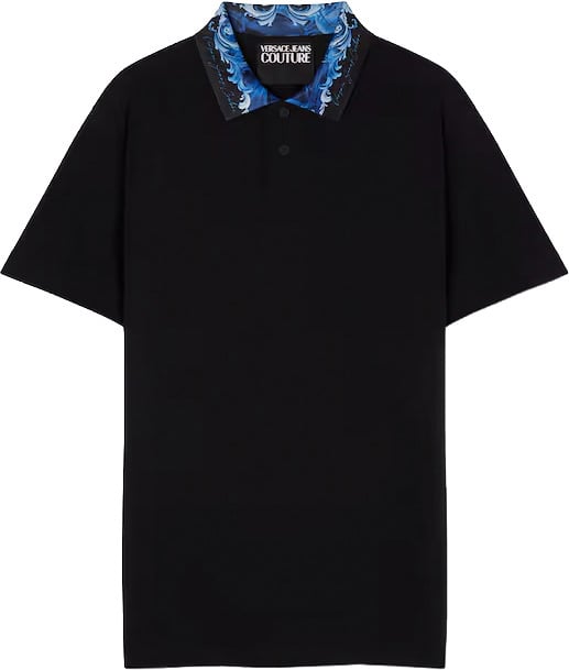 Versace Jeans Couture Cotton Pique Polo Black