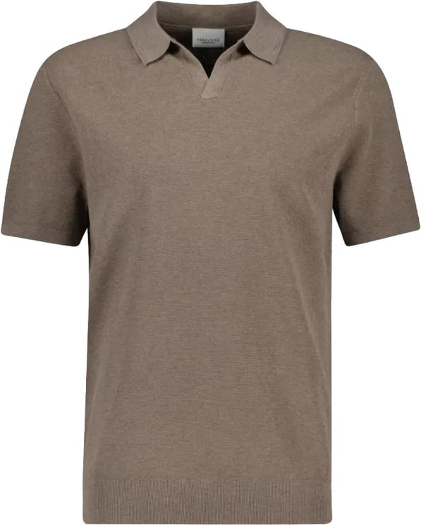 Profuomo polo open collar ss m brown