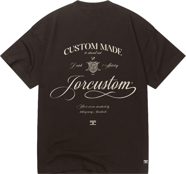 JORCUSTOM Handscri Loose Fit T-Shirt Brown