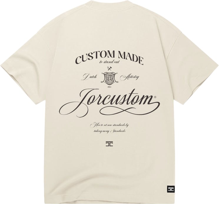 JORCUSTOM Handscri Loose Fit T-Shirt Creme