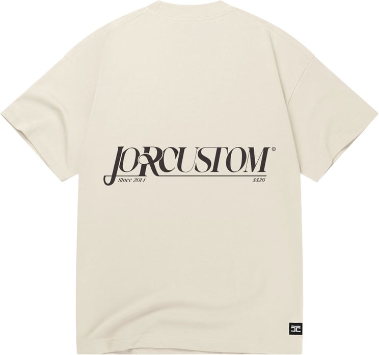 JORCUSTOM Script Loose Fit T-Shirt Creme