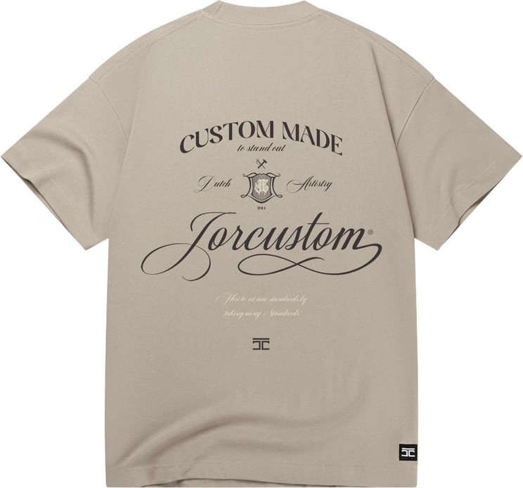 JORCUSTOM Handscri Loose Fit T-Shirt Taupe