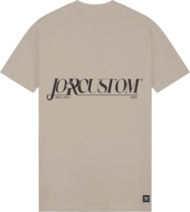 JORCUSTOM Script Slim Fit T-Shirt Taupe