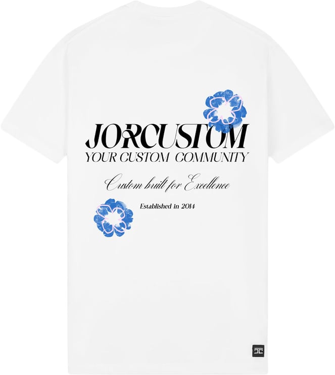 JORCUSTOM Flowers Slim Fit T-Shirt White