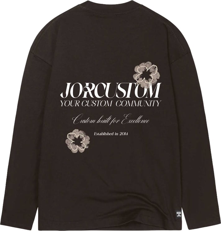 JORCUSTOM Flowers Longsleeve T-Shirt Brown