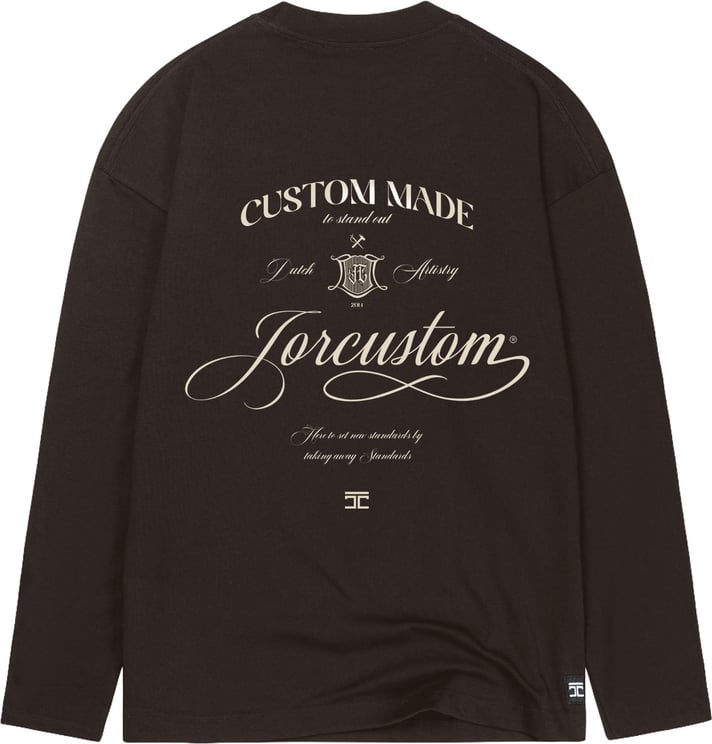 JORCUSTOM Handscri Longsleeve T-Shirt Brown