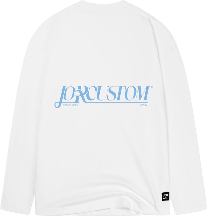 JORCUSTOM Script Longsleeve T-Shirt White