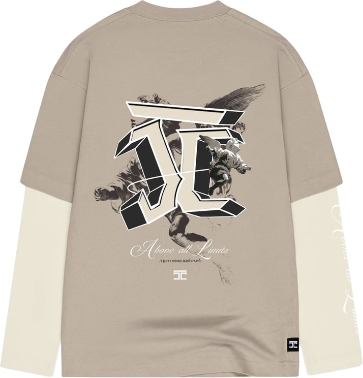 JORCUSTOM AboveAll Dl Ls T-Shirt Taupe-Creme
