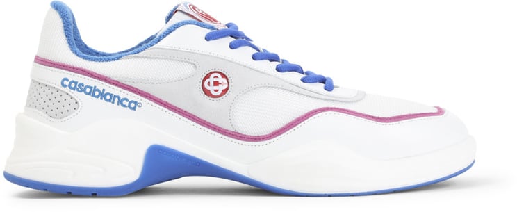 Casablanca sneakers wit met blauw en roze