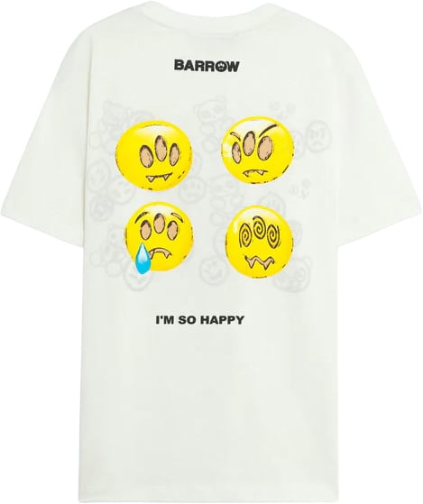 Barrow jersey t-shirt smiley off white