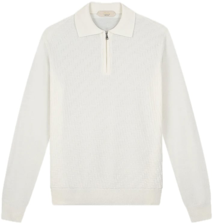 Aurélien zippullover polo Basket Wave Ivory