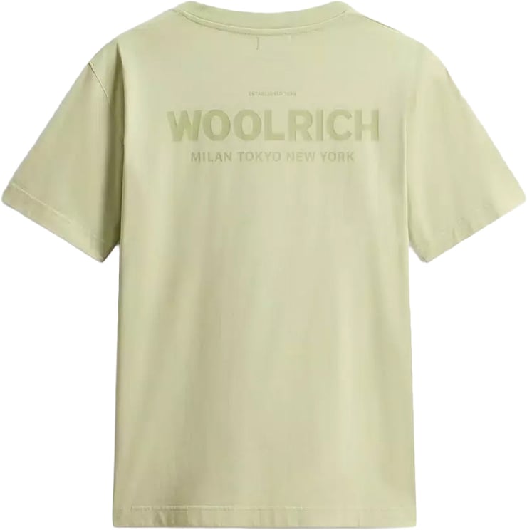 Woolrich Cotton Graphic T-Shirt Lint Green
