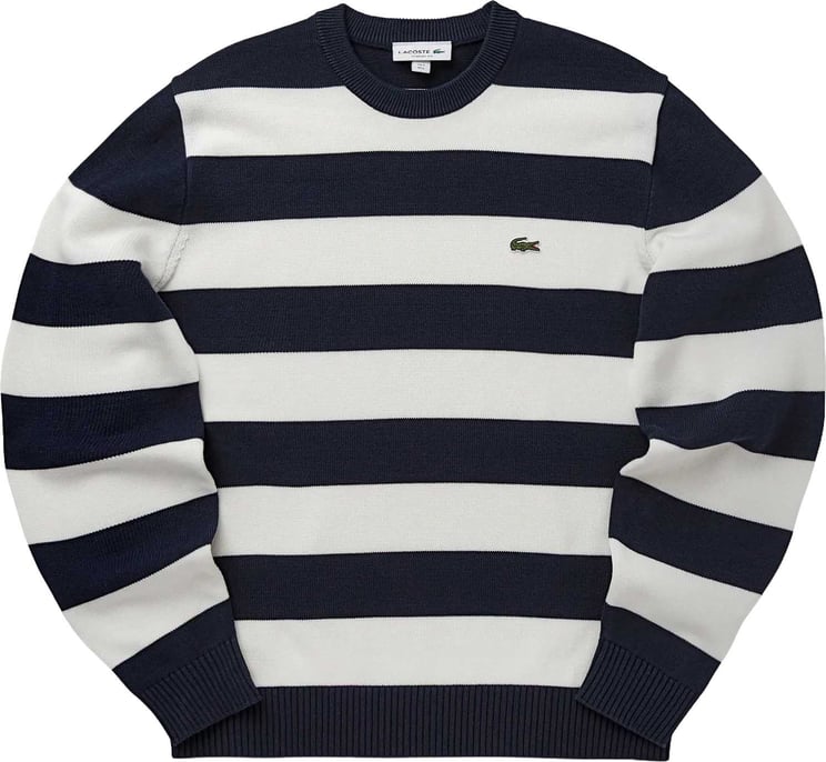 Lacoste pull streep wit blauw