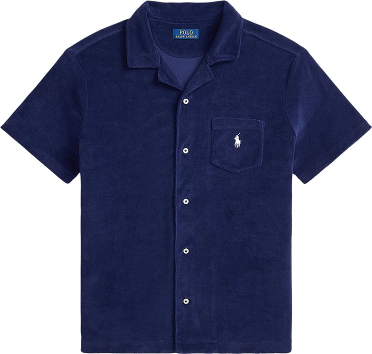 Ralph Lauren Badstof overhemd donkerblauw