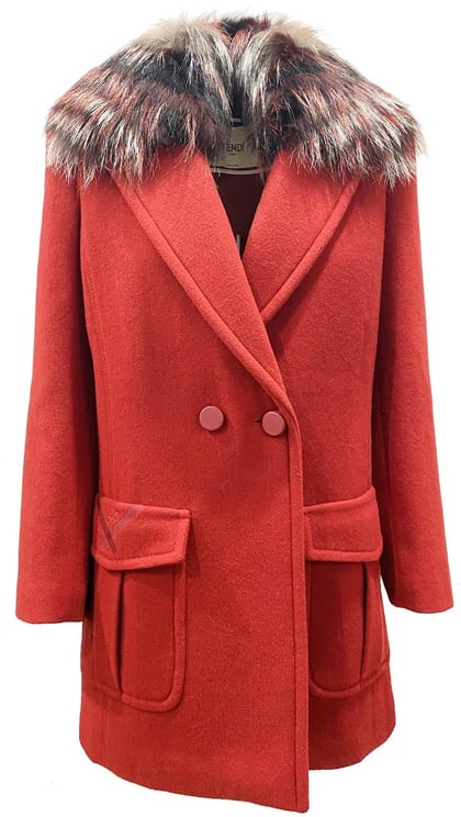 Fendi Fendi Fur Collar Wool Coat