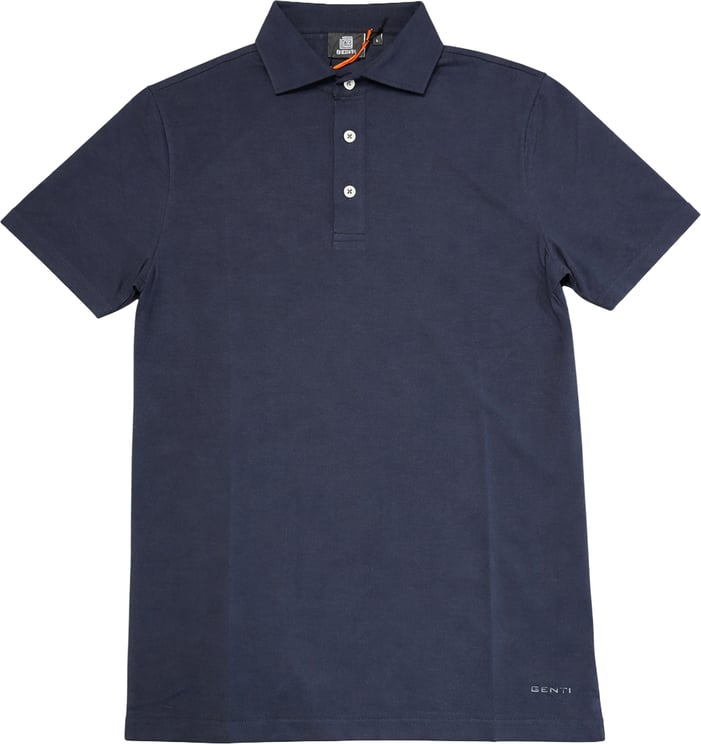 Genti Polo 3 Button Ice Cotton Dark Blue