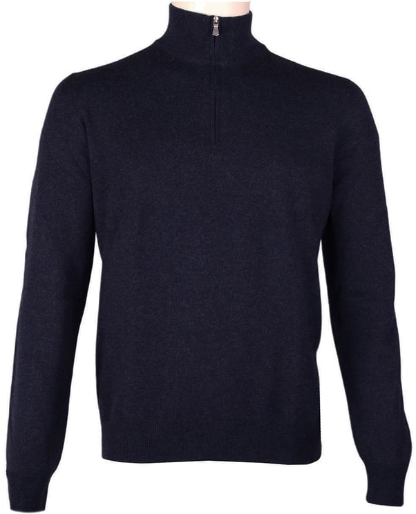 Gran Sasso Half zip trui donkerblauw