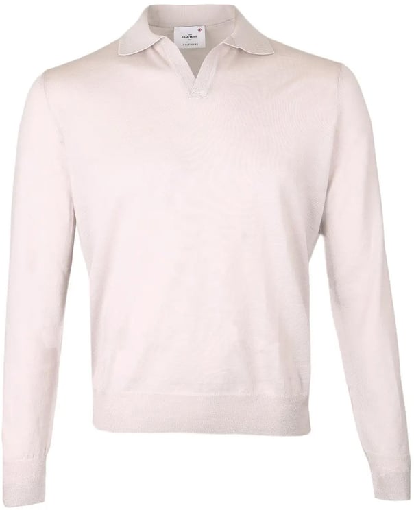 Gran Sasso Polo lange mouw beige