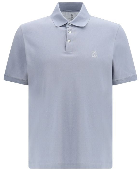 Brunello Cucinelli Brunello Cucinelli Blue Cotton Polo Shirt