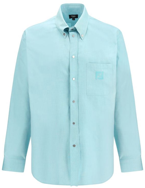 Fendi Fendi Blue Cotton Dress Shirt