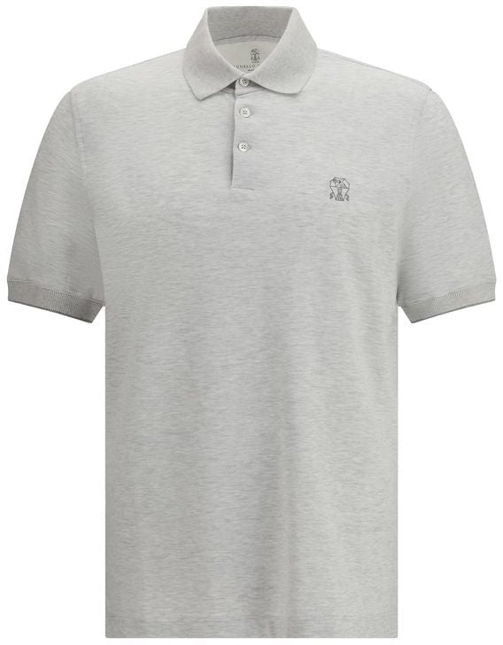 Brunello Cucinelli Brunello Cucinelli Gray Cotton Polo Shirt