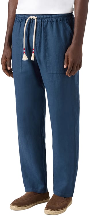 MC2 Saint Barth Linnen broek Calais donkerblauw