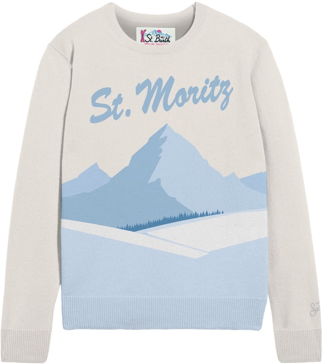 MC2 Saint Barth Sweaters Bianco/Celeste