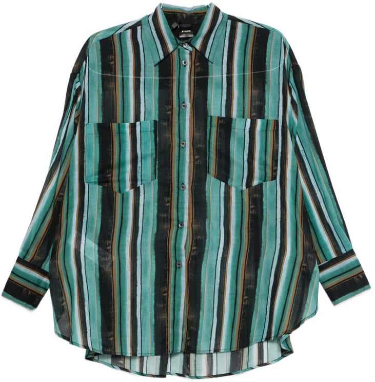 Pinko Camicia Rieti a Righe con Tasche