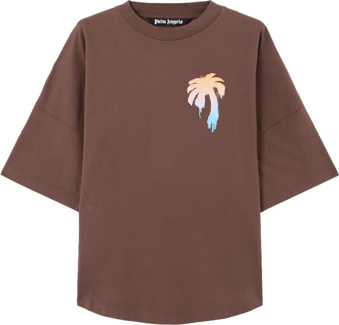 Palm Angels I Love Pa Over Tee White Brown