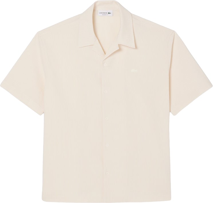 Lacoste Shirt stripe white beige
