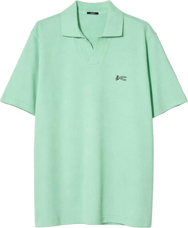 Denham Scissor open collar polo