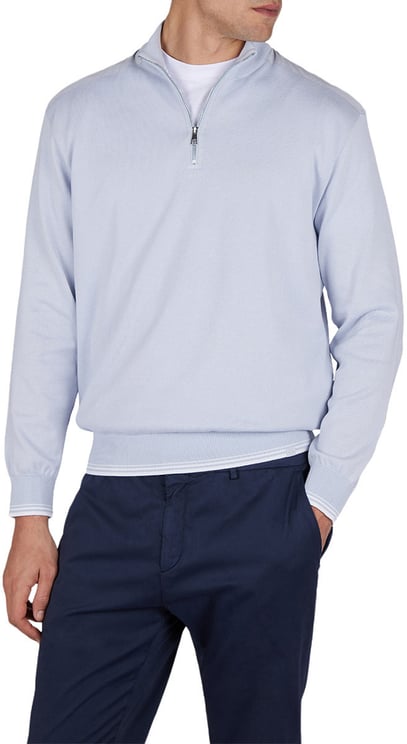 Paul & Shark Half zip trui lichtblauw