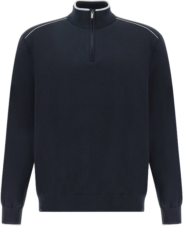 Paul & Shark Half zip trui donkerblauw